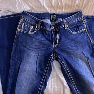 Petrol low rise bootcut jeans sz 8 length 34 EUC
